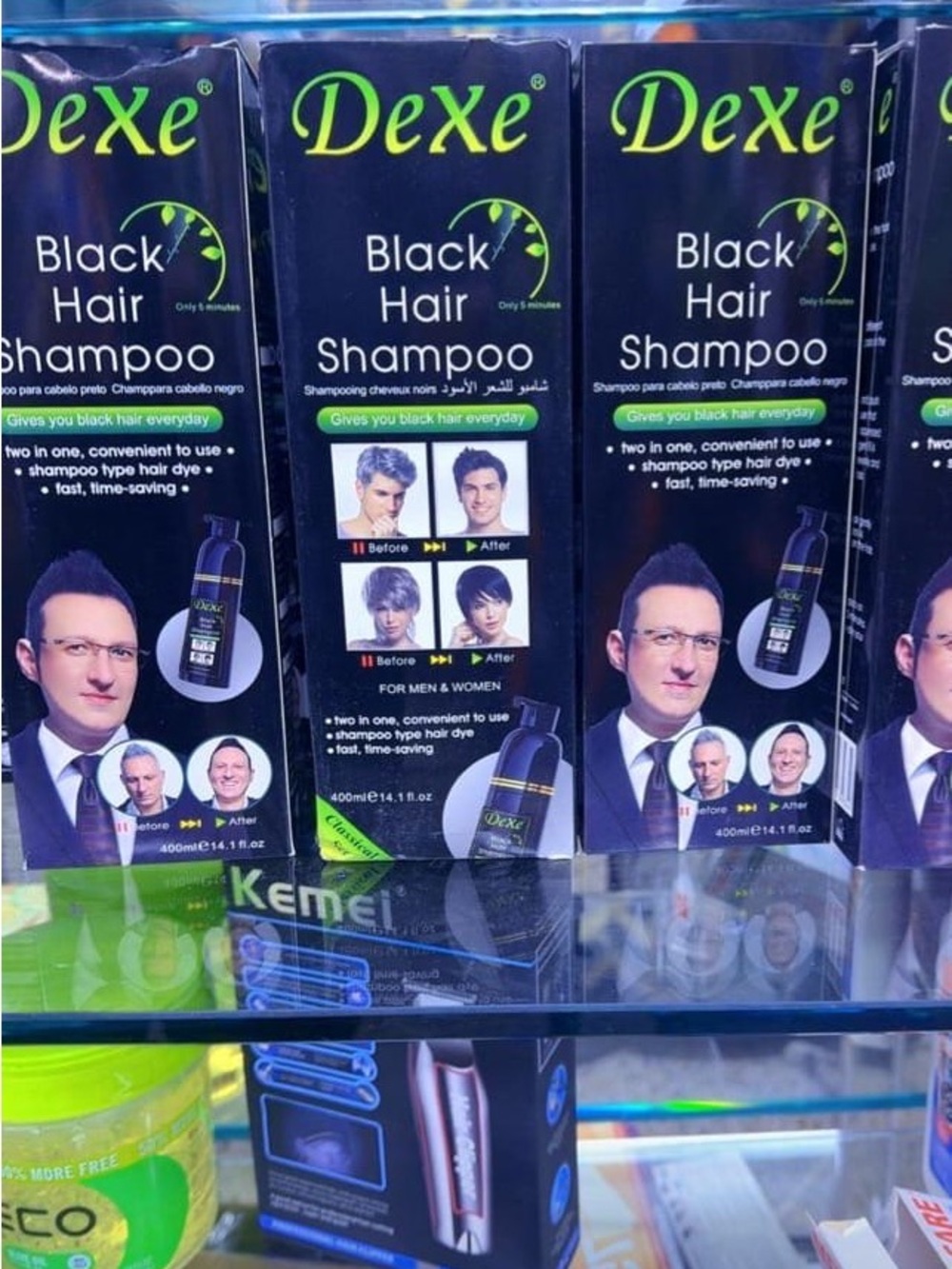 Dex Black Hair Shampoo – Black and Green Packaging